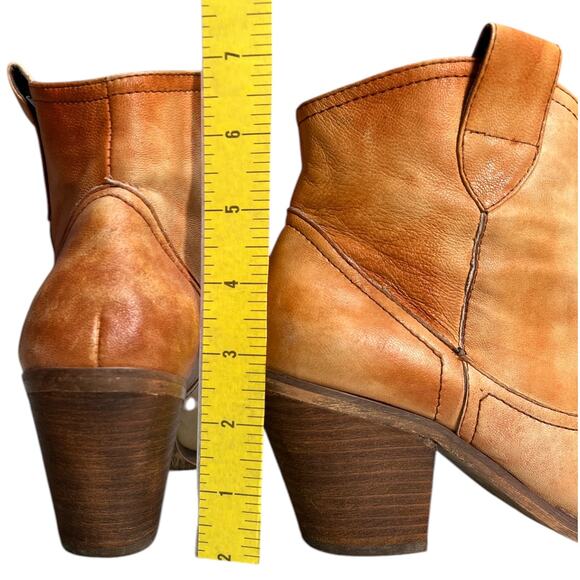 Steve Madden Tesstify Boots Sz 8 Western Leather Cowboy Booties Brown - Picture 7 of 12